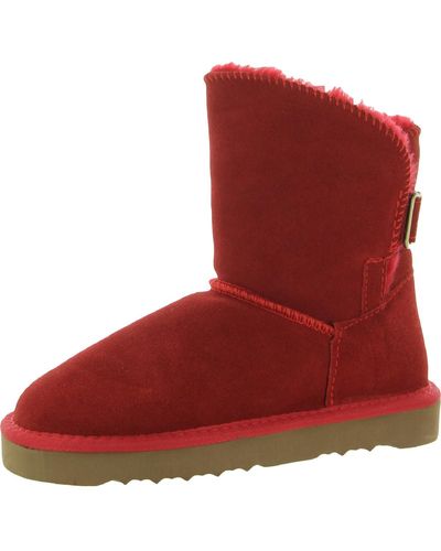 Style & Co. Teenyy Suede Pull On Ankle Boots - Red
