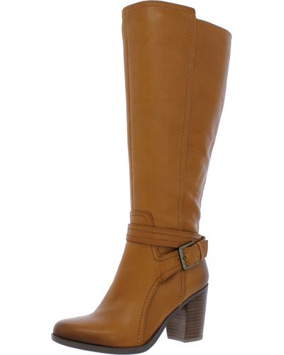 Naturalizer Kelsey Wide Calf Leather Riding Boots - Brown