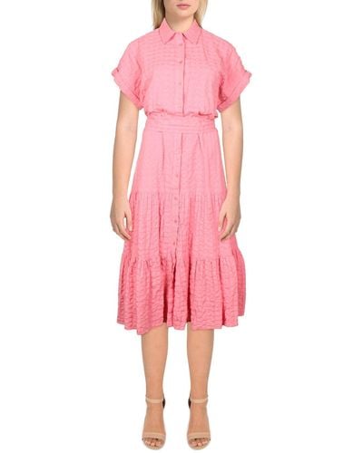 Lauren by Ralph Lauren Collar Long Shirtdress - Pink
