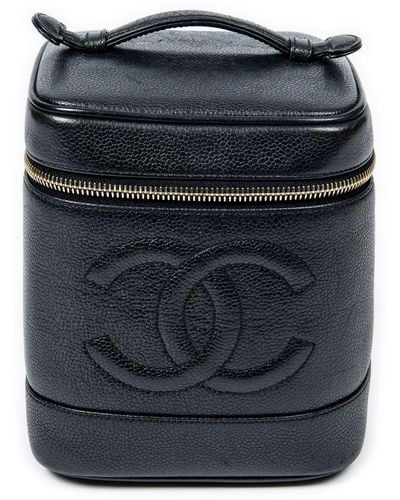 Chanel Cc Timeless Tall Vanity Case - Blue