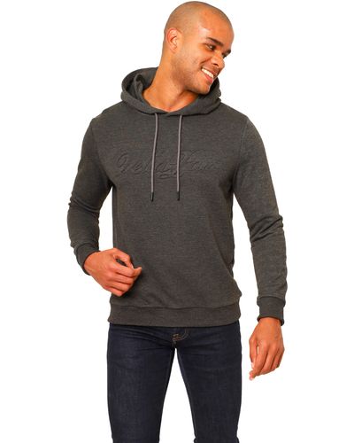 VELLAPAIS Cortea Logo Graphic Hoodie Sweater - Gray