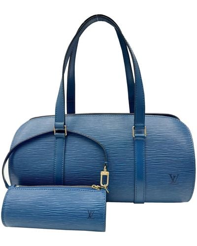 Louis Vuitton Soufflot Leather Tote Bag (pre-owned) - Blue