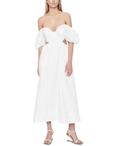 Bardot Cotton Calf Midi Dress - White