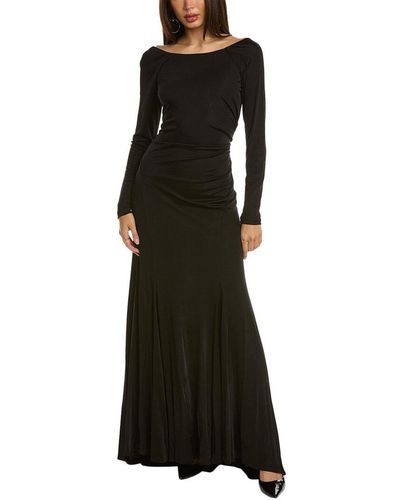 Donna Karan Jersey V-back Gown - Black