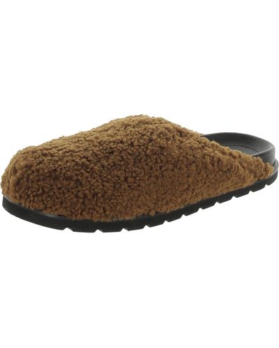 Reike Nen Faux Fur Slip On Slide Slippers - Brown