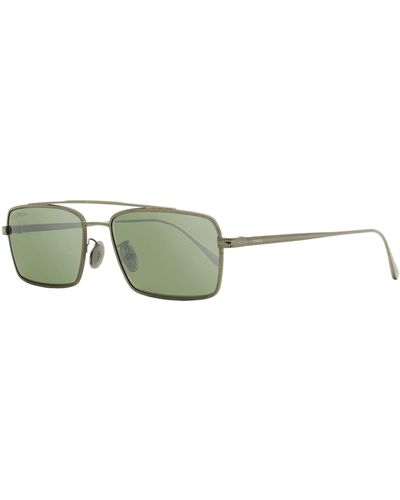 Omega Rectangular Sunglasses Om0028h 08q Gunmetal 56mm - Black
