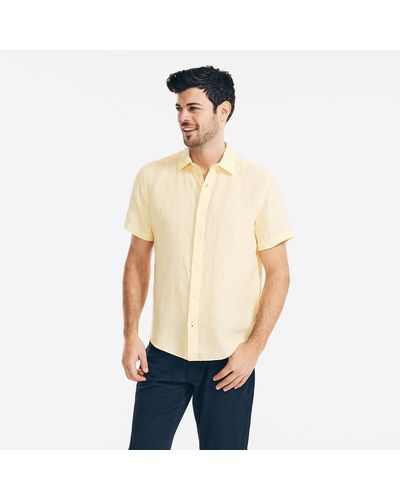 Nautica Linen Short-sleeve Shirt - Natural