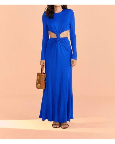 FARM Rio Knot Cut Out Maxi Dress - Blue