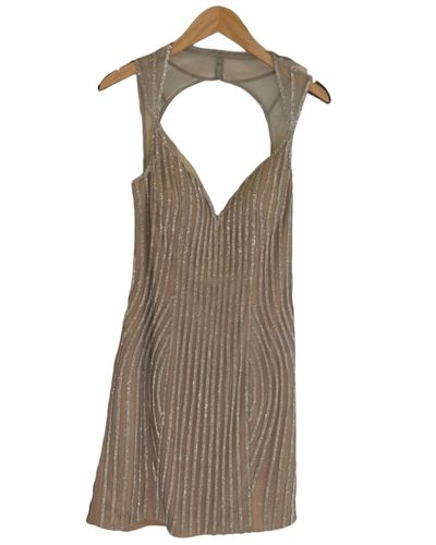 Jovani Short Sequin Dress - Natural