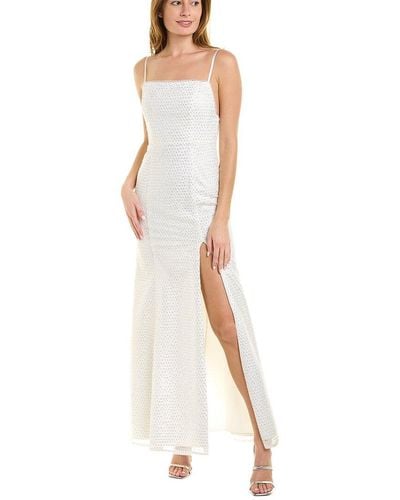 Aidan Mattox Sequin Column Dress - White