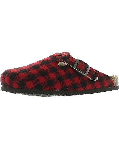 White Mountain Footbeds Slip On Indoors Clogs - Red
