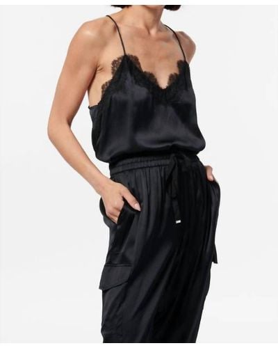 Cami NYC Racer Charmeuse Cami In Black