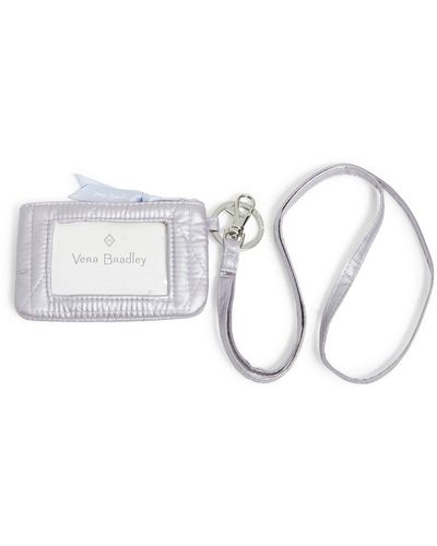 Vera Bradley Ultralight Zip Id & Lanyard - White