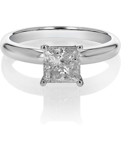 Vir Jewels 1.35 Cttw Princess Diamond Solitaire Engagement Ring 14k White Gold Prong - Metallic