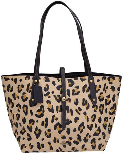 COACH Leopard-print Market Tote Bag - White
