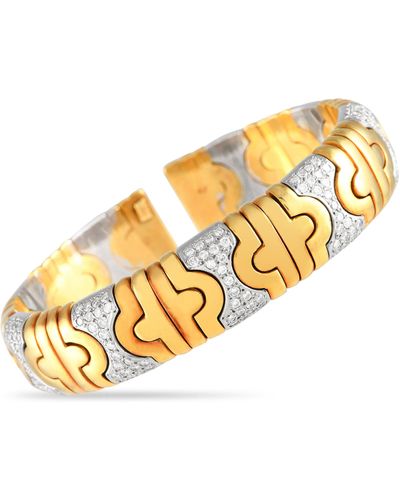 Non-Branded Lb Exclusive 18k Yellow Gold 2.50ct Diamond Bangle Bracelet Mf08-052424 - Metallic