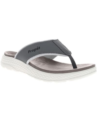 Propet Toe-post Slip-on Thong Sandals - Gray