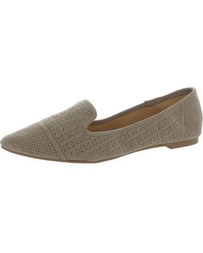 Xoxo Vancy Faux Leather Slip On Ballet Flats - Natural