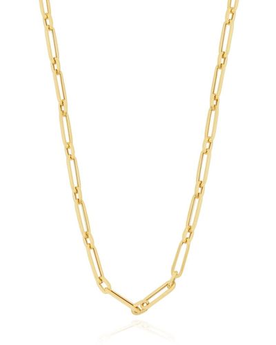 The Lovery Paperclip Round Link Chain Necklace - Metallic