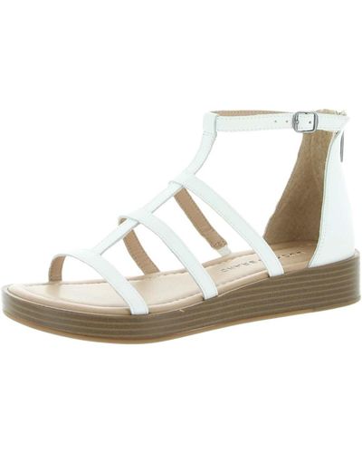 Lucky Brand Ellian Leather Caged Gladiator Sandals - White