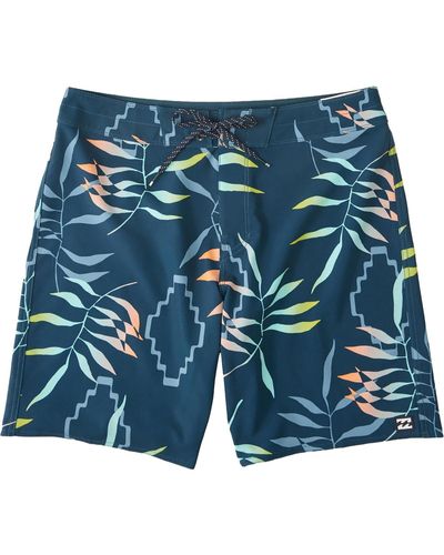 Billabong Sundays Pro Printed Board Shorts Swim Trunks - Blue