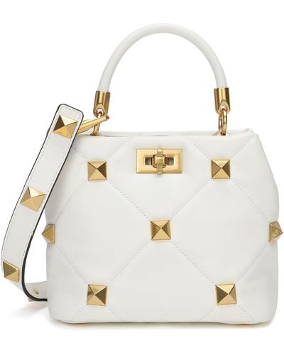 Tiffany & Fred Quilted Sheepskin Leather Crossbody/shoulder Bag - White