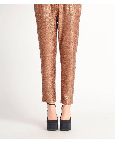 Dex Sequin Jogger In Rose Gold - Natural