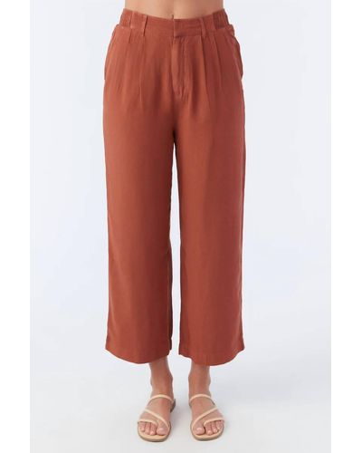 O'neill Sportswear Rowan Linen Blend Pant - Red