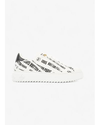 Louis Vuitton Time Out Sneaker / Logo All Over Leather - White