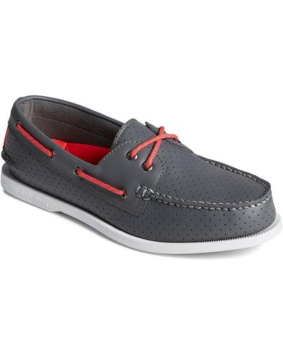 Sperry Top-Sider Resort Faux Leather Perforated Boat Shoes - Blue