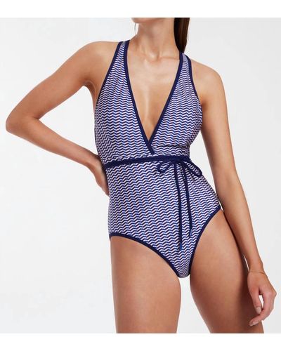 Jets by Jessika Allen Amoudi Plunge One Piece Swimsuit In Sapphire - Blue