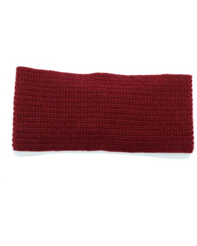 Portolano Cashmere Ribbed Headband - Red