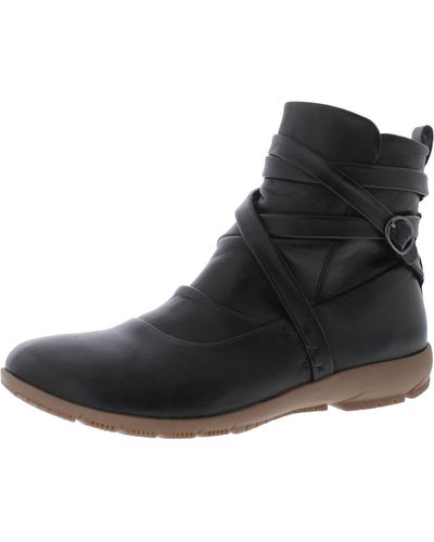 Romika Loire Leather Zipper Ankle Boots - Black