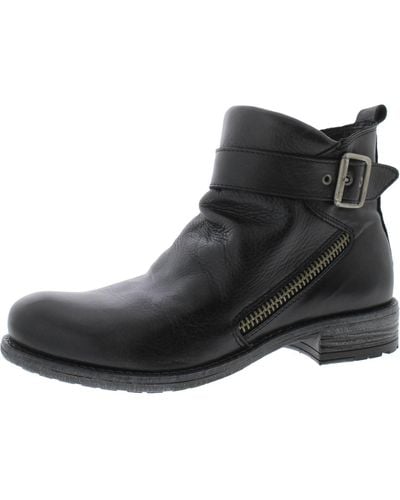 Eric Michael Leather R Ankle Boots - Black