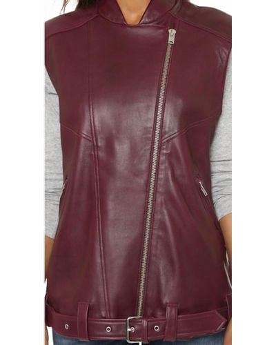 IRO Abrega Leather Vest - Purple