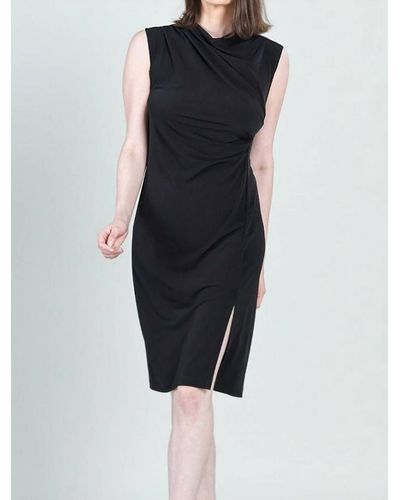Clara Sunwoo Signature Side Slit Midi Dress - Black