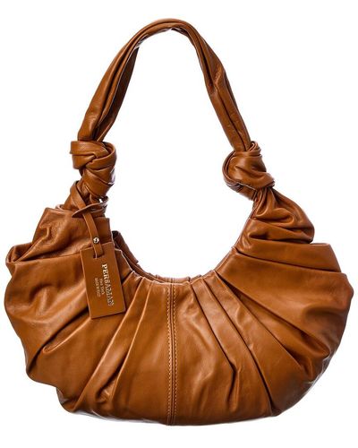 Persaman New York Luna Leather Shoulder Bag - Brown