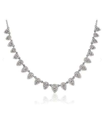 Ela Rae Pear Diamond Collar Necklace - Metallic