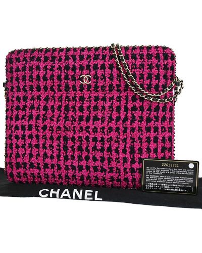 Chanel Tweed Shoulder Bag (pre-owned) - Purple