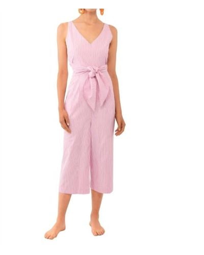 Gretchen Scott Wrap Jumpsuit - Wash & Wear Stripe - Pink