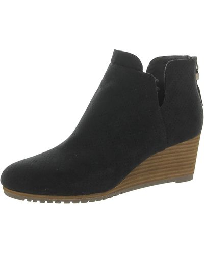Dr. Scholls Call Me Up Faux Suede Cut-out Booties - Black