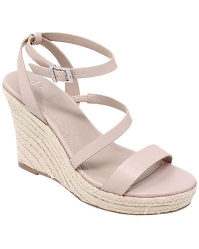 Charles David Lightning Faux Leather Strappy Espadrilles - Pink