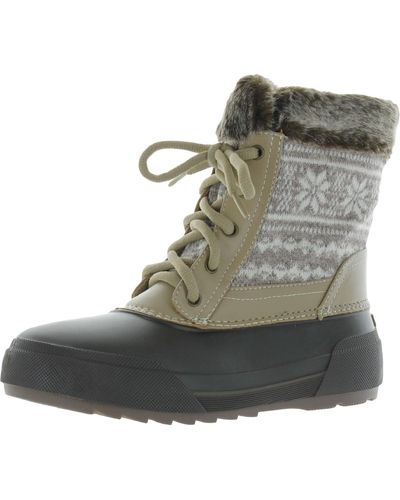 Easy Spirit Ice Queen Faux Fur Trim Cold Weather Winter & Snow Boots - Gray