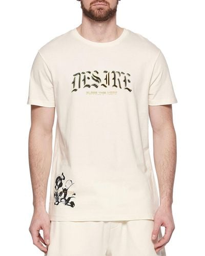 ELEVEN PARIS Desire Cotton Crewneck Graphic T-shirt - Natural