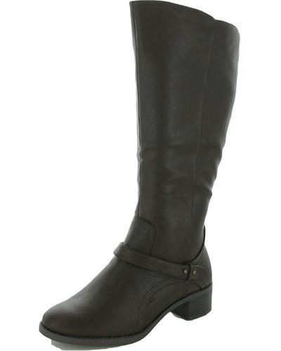 Easy Street Jewel Faux-leather Tall Knee-high Boots - Black