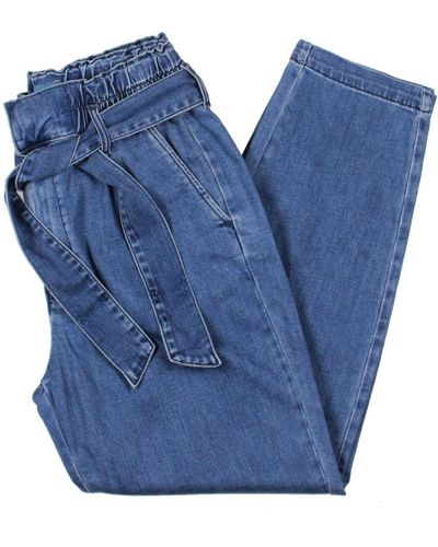 Jag Jeans High Rise Pleated Tapered Leg Jeans - Blue