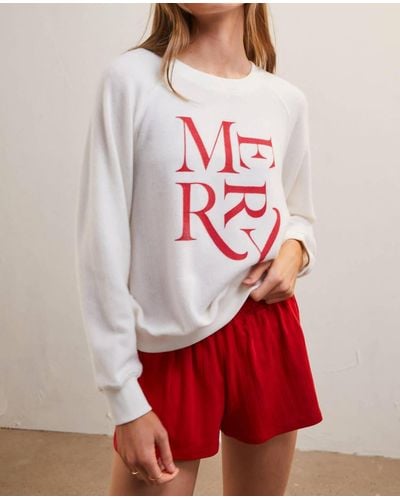 Z Supply Merry Sweatshirt - Red