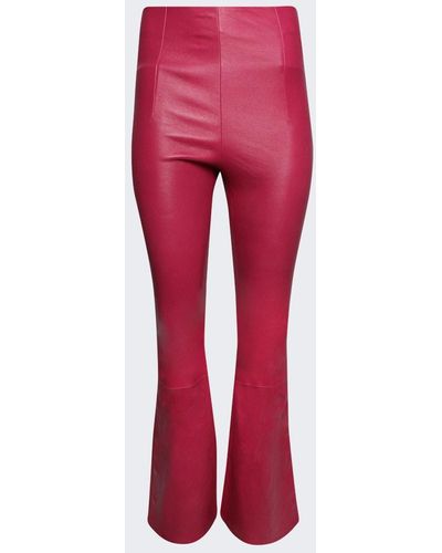 Amiri Flare Leather leggings Fuchsia - Red