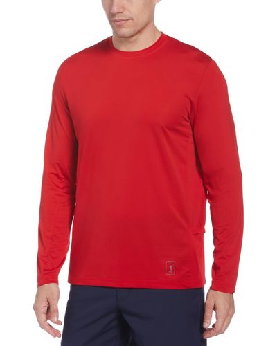 PGA TOUR Sun Protection Golf Shirts & Tops - Red
