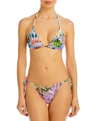 PQ Swim Floral Print Triangle Bikini Swim Top - Multicolor